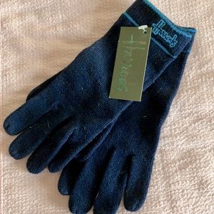 Dark blue Harrods signature gloves